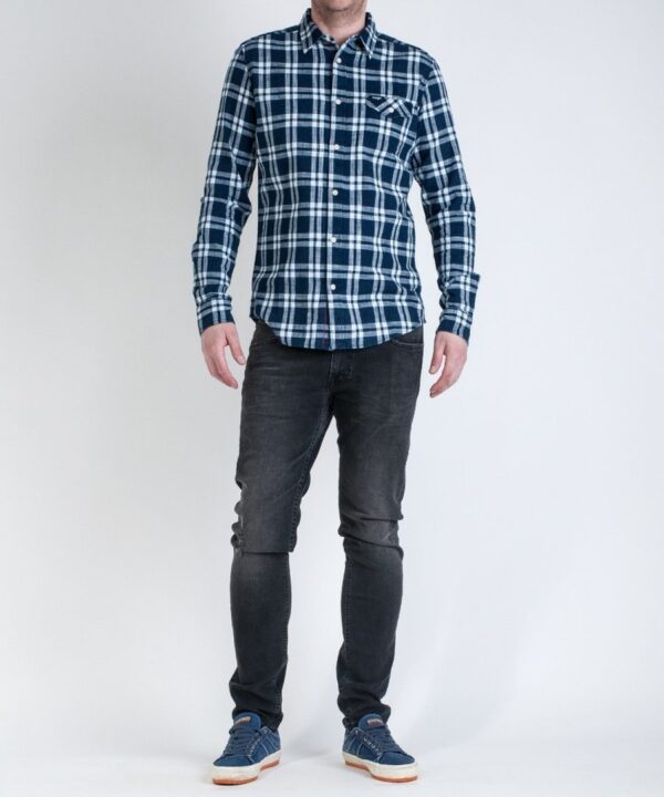CAMICIA UOMO WRANGLER PEACOAT BLUE - immagine 3