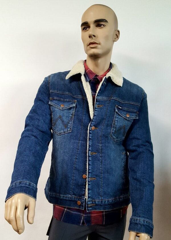 Giubbetto di Jeans Uomo Wrangler con Interno in Pellicetta