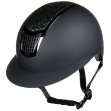 Casco hkm con visiera larga e lustrini