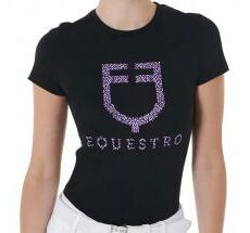 T-SHIRT DONNA EQUESTRO STAMPA FUCSIA